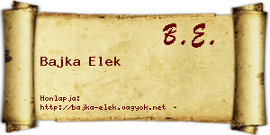 Bajka Elek névjegykártya