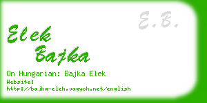 elek bajka business card